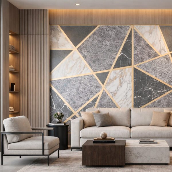 PVC- GRIS TRIANGULO DORADO